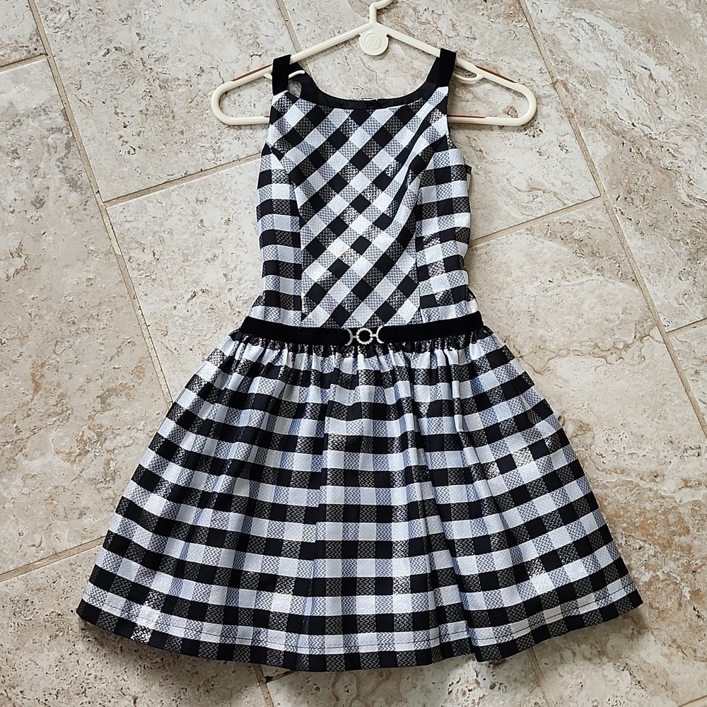 JONA Michelle Black White Shimmery Dress